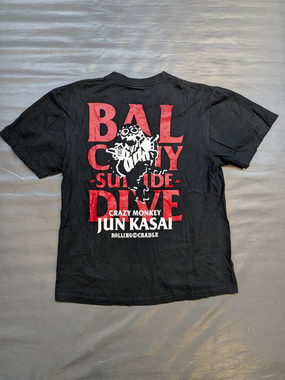 葛西純「BALCONY-SUICIDE-DIVE」Tシャツ(モノクロ)