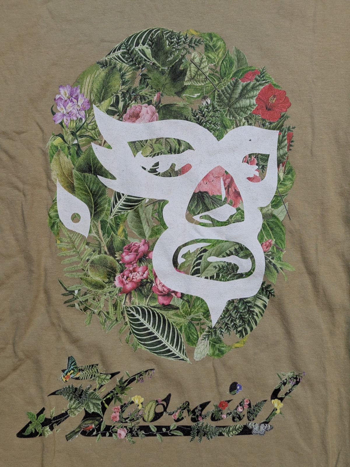HAOMING 「BOTANICAL MASK」Tシャツ(ベージュ