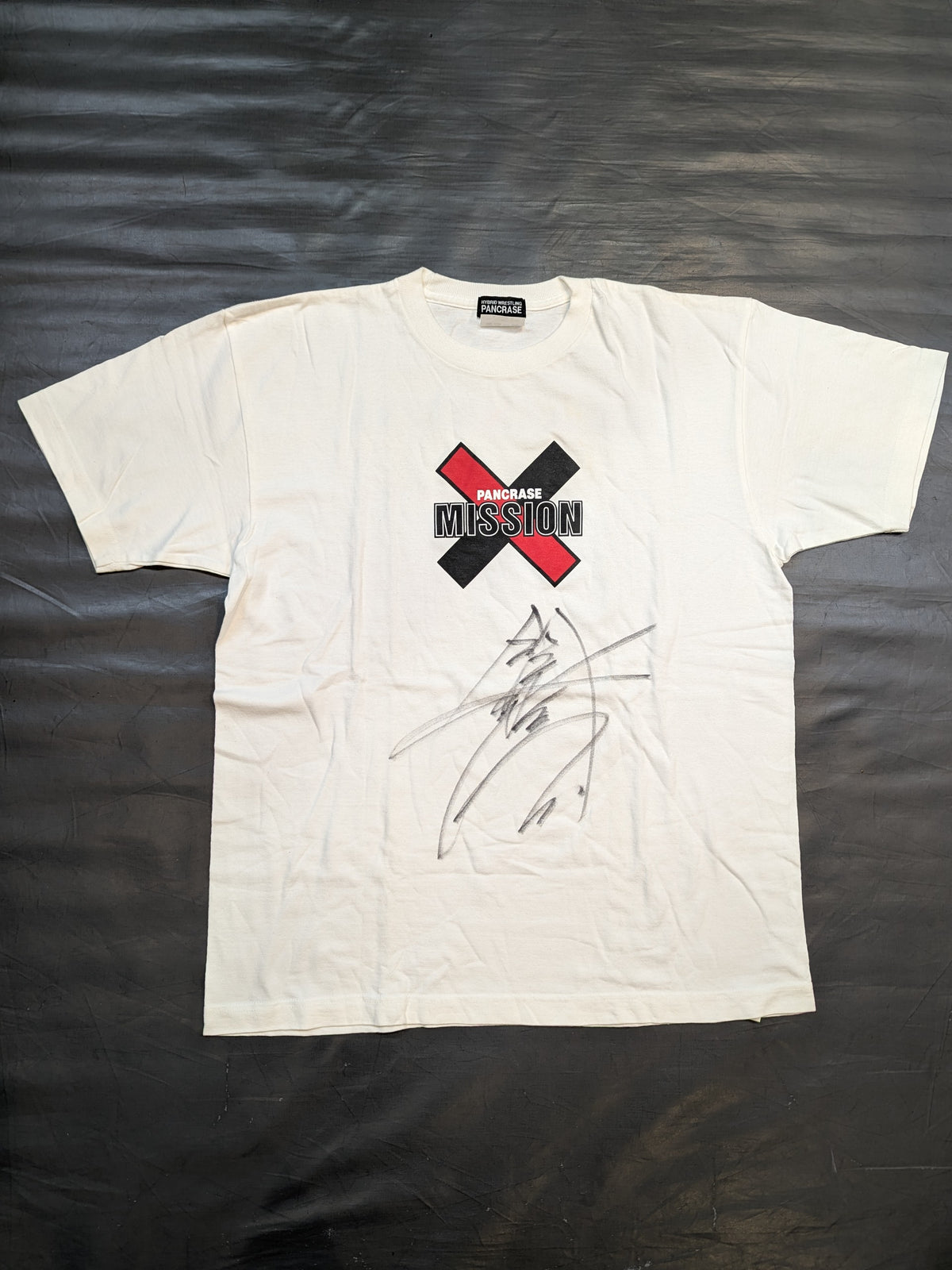 [Minoru Suzuki hand signed autograph ] PANCRASE MISSION T-shirt