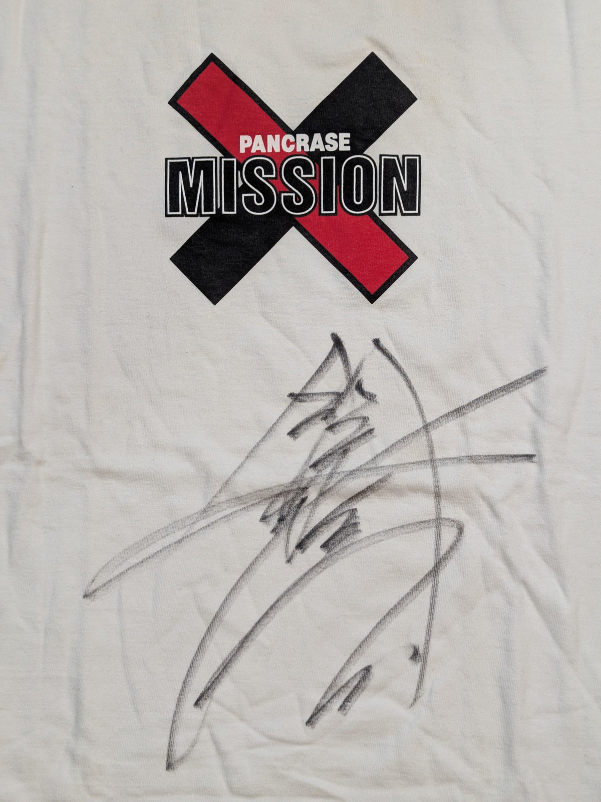 [Minoru Suzuki hand signed autograph ] PANCRASE MISSION T-shirt