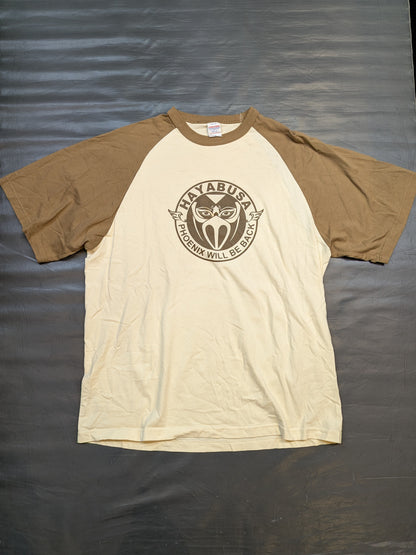 HAYABUSA  "PHOENIX WILL BE BACK" Raglan T-Shirt (Beige× Brown)
