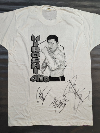 [3 fighters hand signed autograph ] Hiroshi Ono "IWA JAPAN" Picture T-Shirt