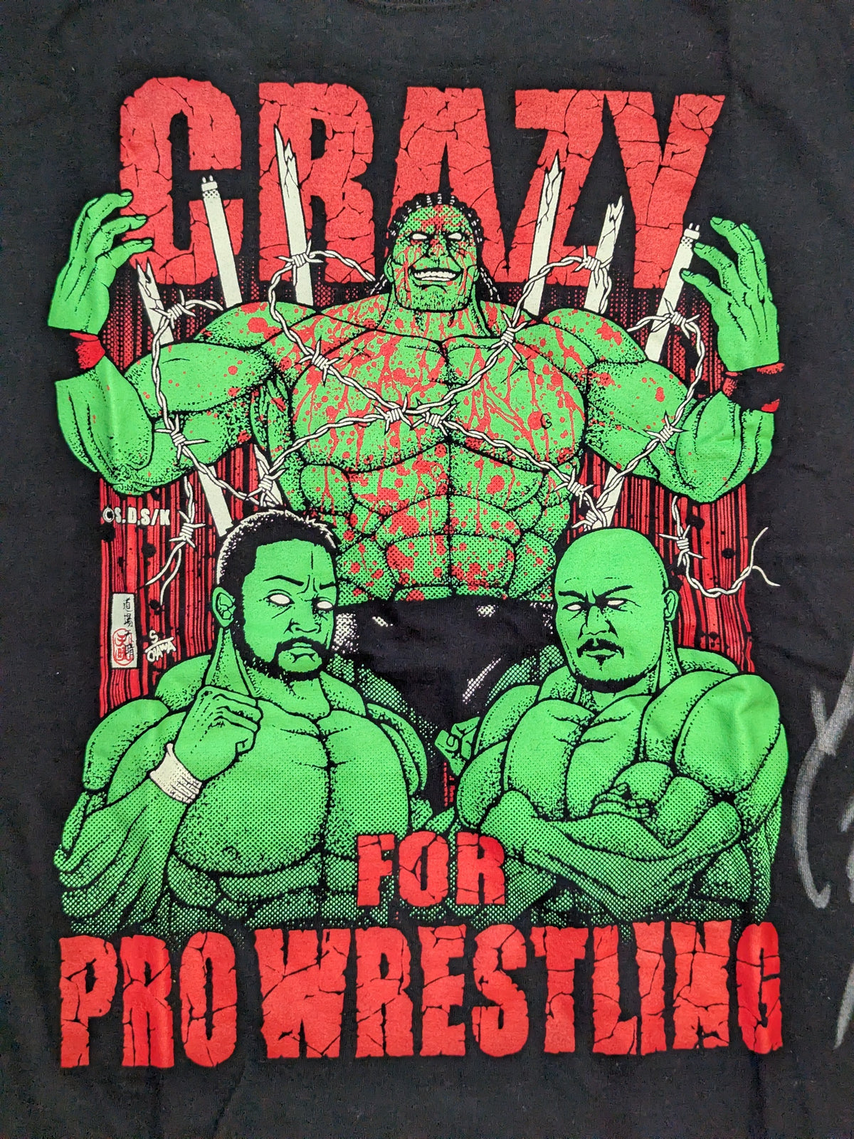 [Yuji Okabayashi  hand signed autograph ] Big Japan Pro Wrestling × Kengan Ashura 'Jun Sekibayashi' Collaboration T-Shirt
