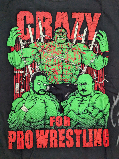[Yuji Okabayashi  hand signed autograph ] Big Japan Pro Wrestling × Kengan Ashura 'Jun Sekibayashi' Collaboration T-Shirt