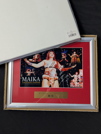 ★ First coronation ★ Maika 17th World of Stardom Championship Hand signed autograph photo frame