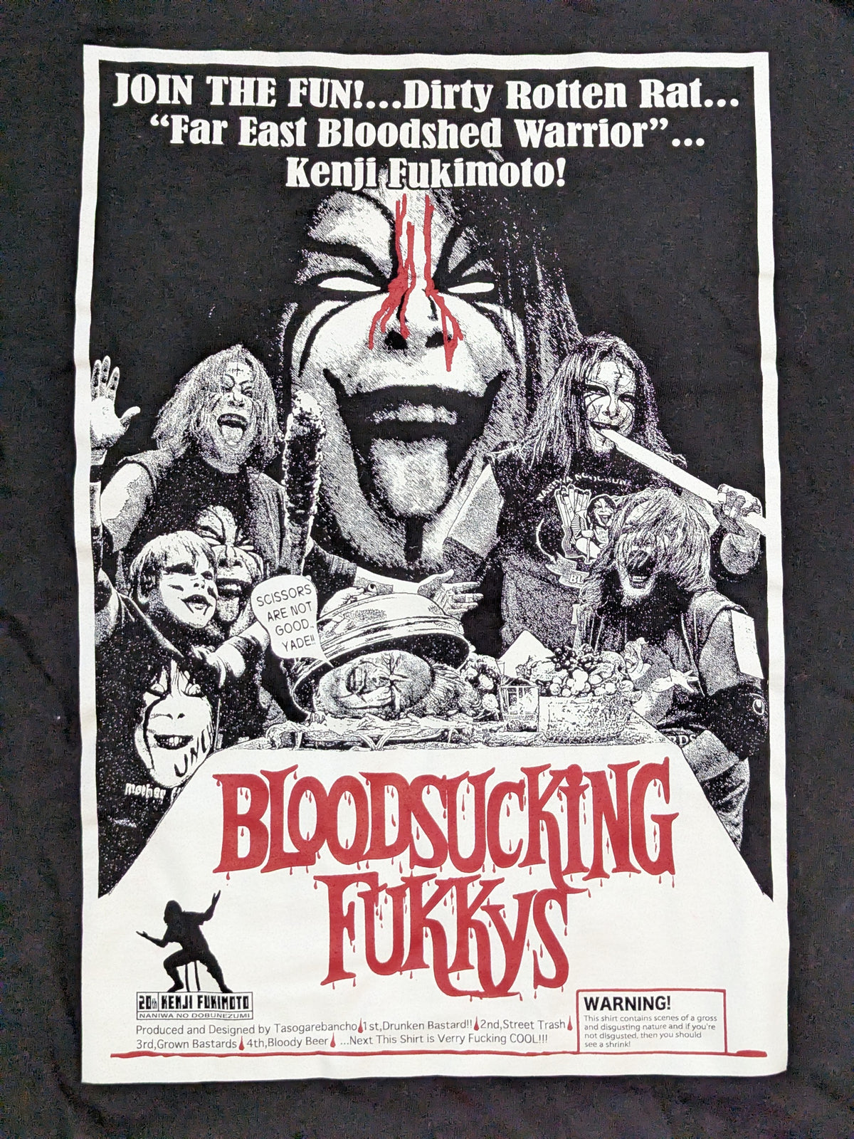 【hand signed autograph】 Kenji Fukimoto "BLOODSUCKING FUKKYS" Picture T-Shirt