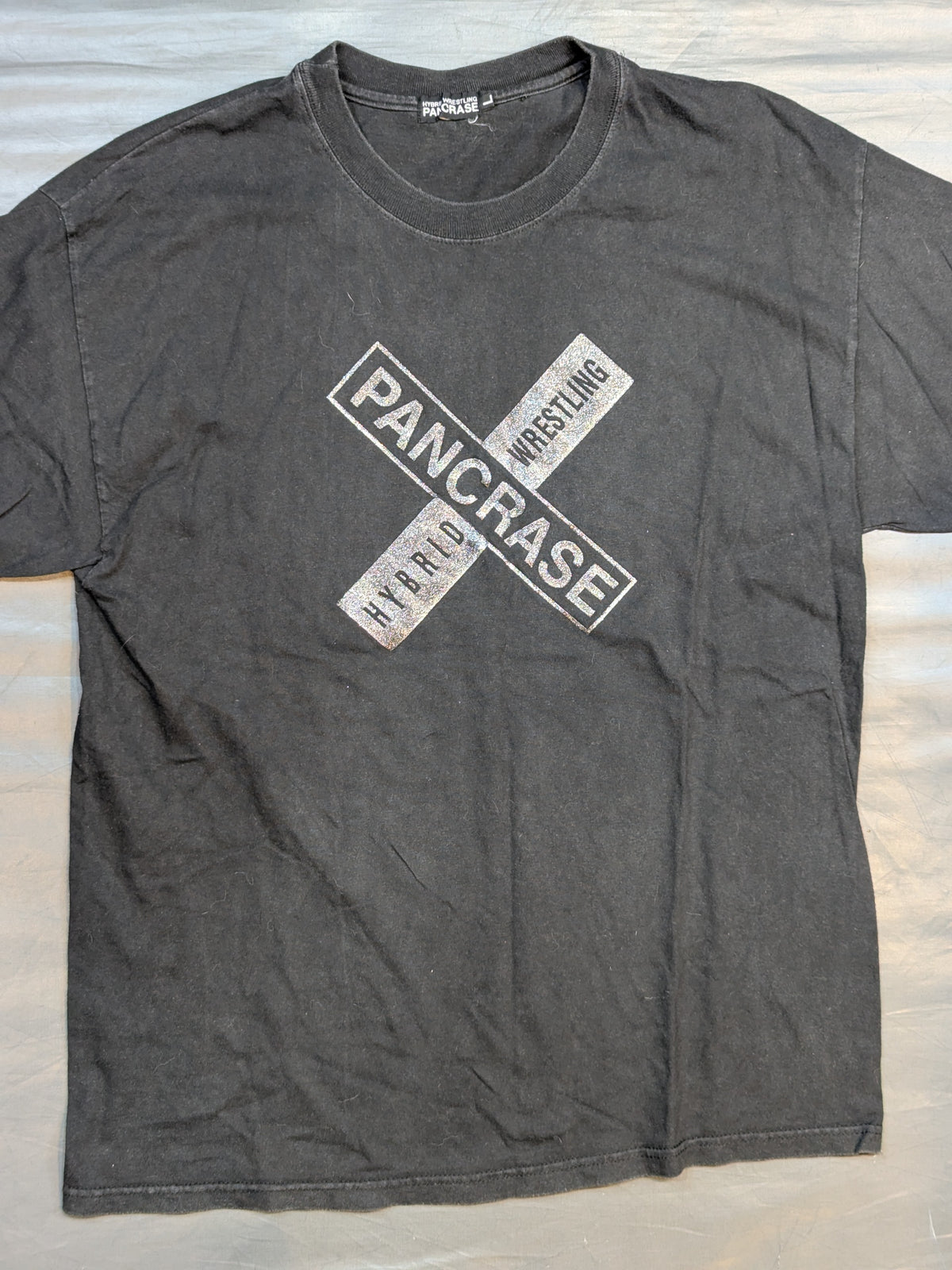 PANCRASE ロゴTシャツ③(ブラック×シルバー)