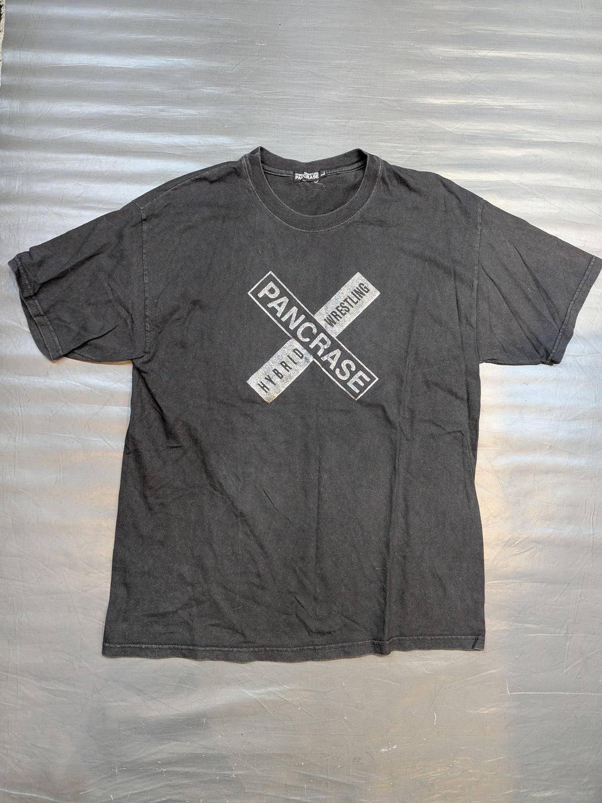 PANCRASE ロゴTシャツ③(ブラック×シルバー)