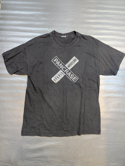 PANCRASE ロゴTシャツ③(ブラック×シルバー)
