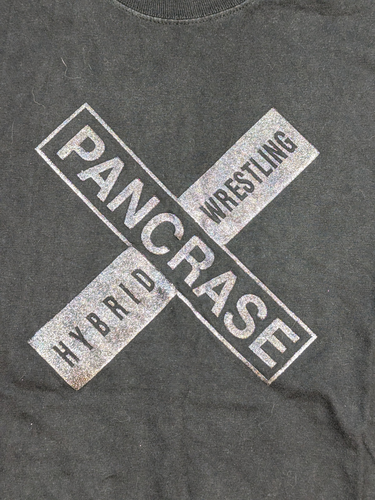 PANCRASE ロゴTシャツ③(ブラック×シルバー)