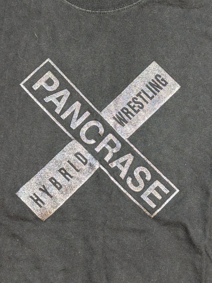 PANCRASE ロゴTシャツ③(ブラック×シルバー)