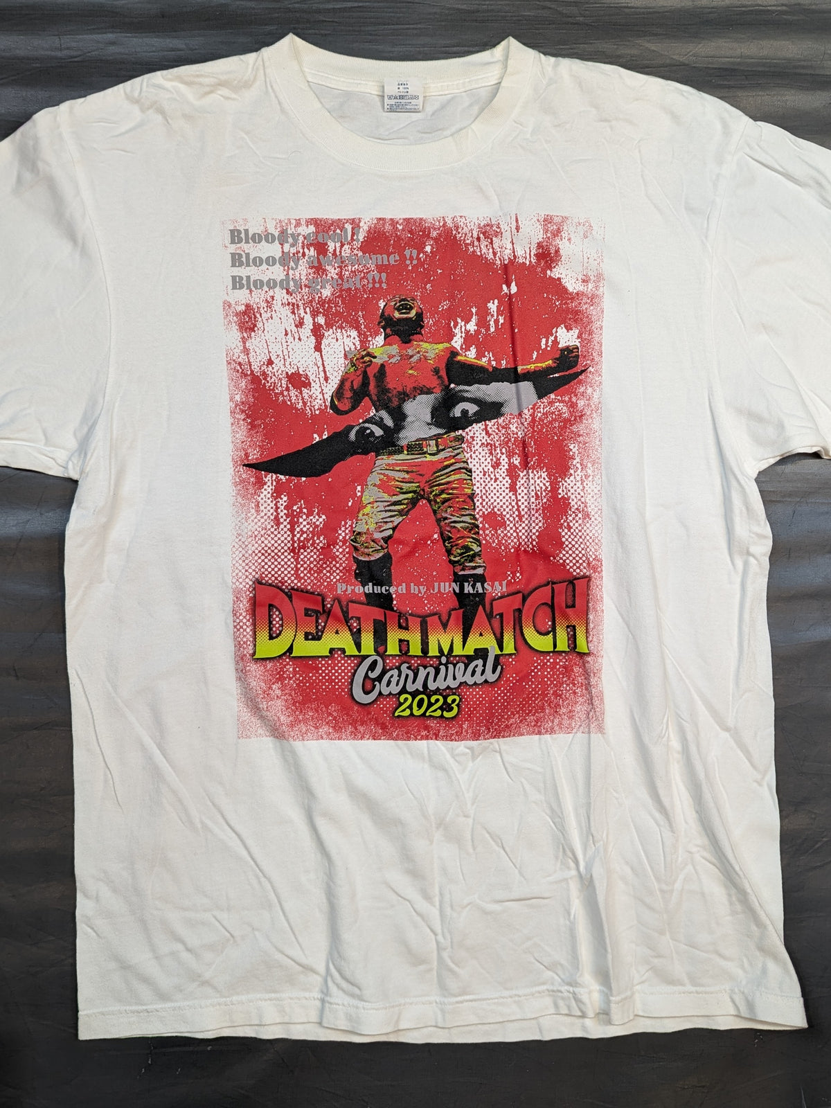 Jun Kasai 'Deathmatch Carnival 2023' T-shirt (White)