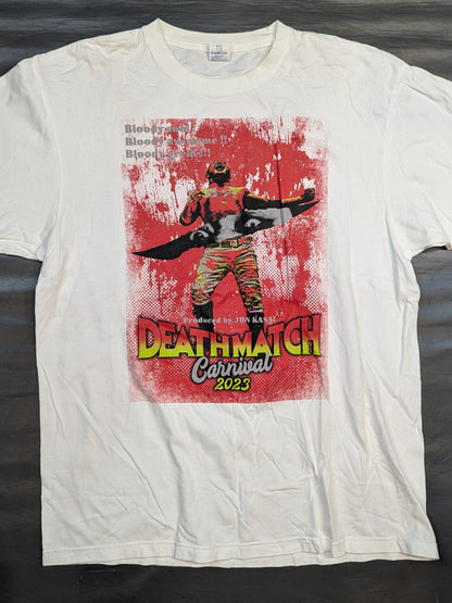 Jun Kasai 'Deathmatch Carnival 2023' T-shirt (White)