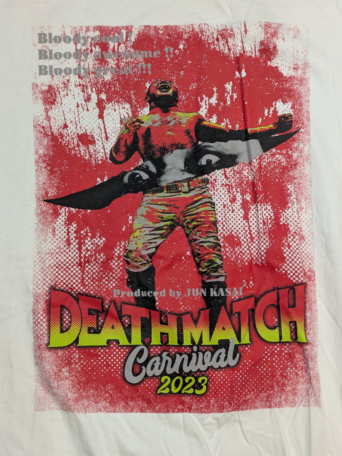 Jun Kasai 'Deathmatch Carnival 2023' T-shirt (White)