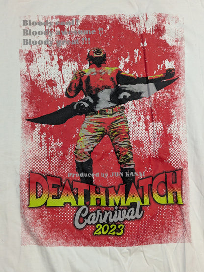 Jun Kasai 'Deathmatch Carnival 2023' T-shirt (White)