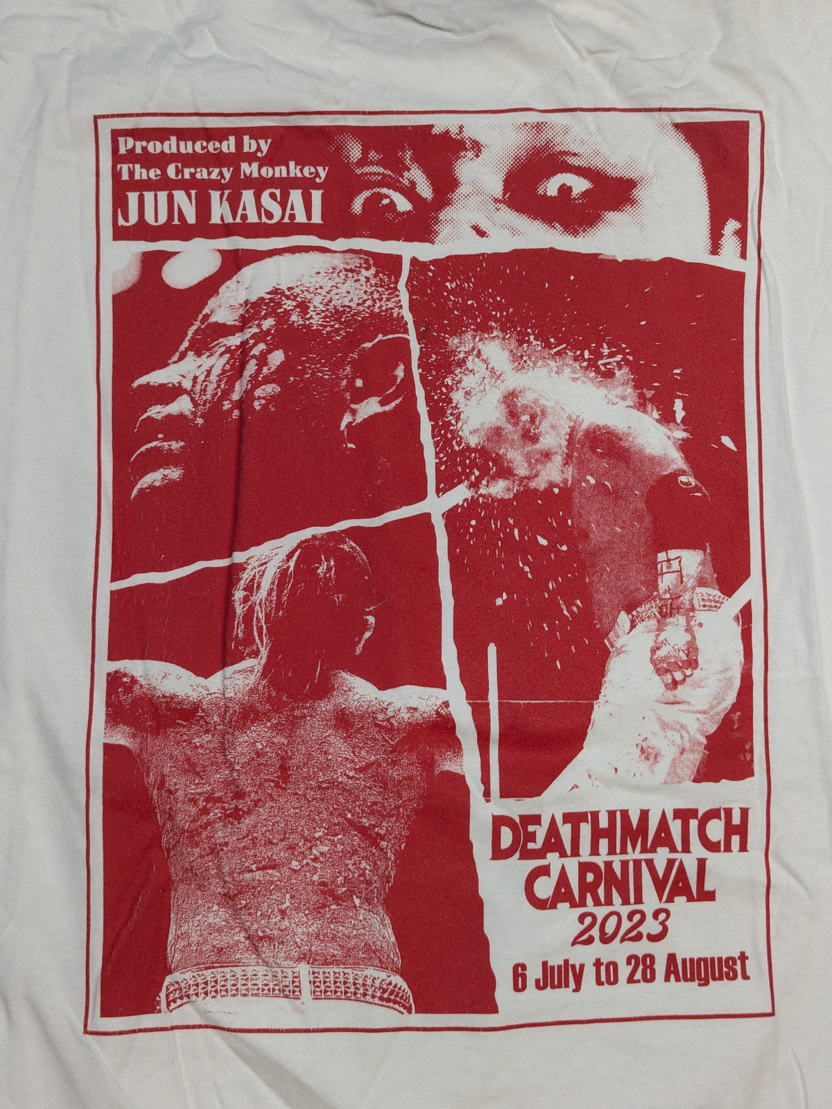 Jun Kasai 'Deathmatch Carnival 2023' T-shirt (White)