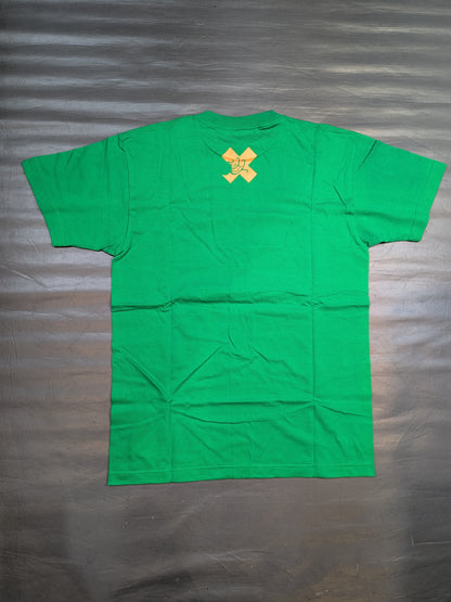 【hand signed autograph】  Minoru Suzuki "READY?" T-shirt (3) (Green× Orange)