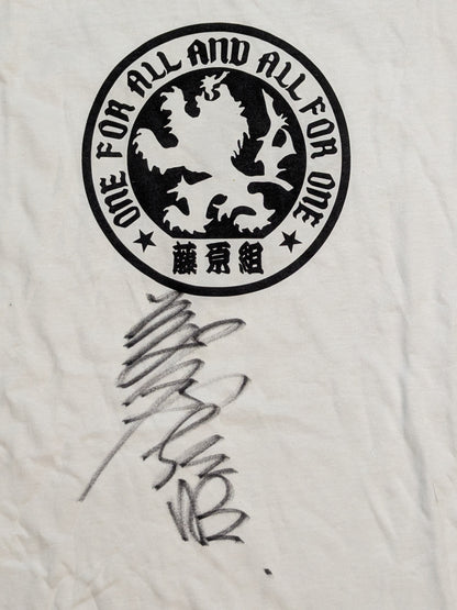 【藤原喜明 直筆サイン入り】藤原組 ロゴラグランTシャツ①