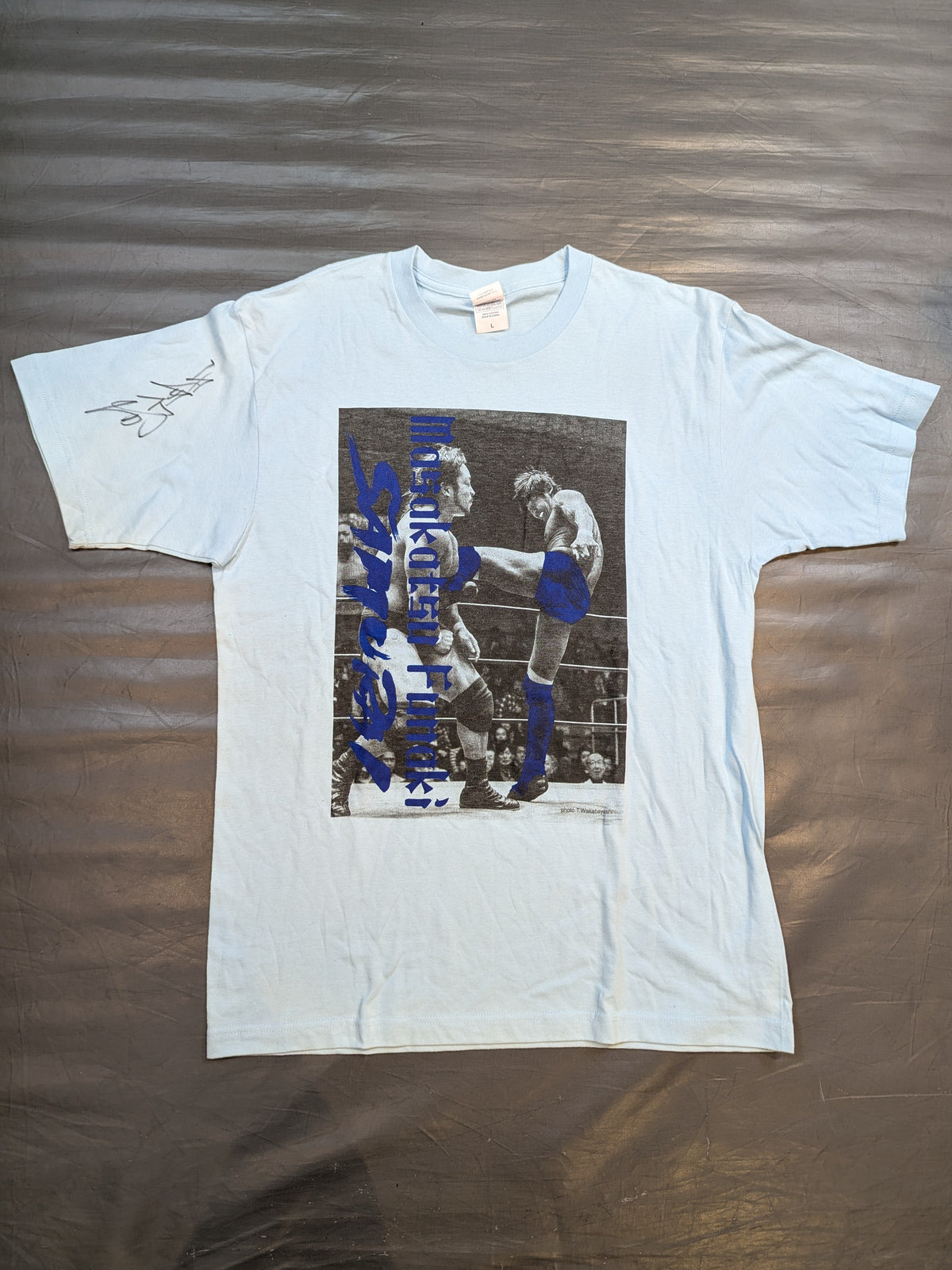 【hand signed autograph】 Masakatsu Funaki  Picture T-shirt