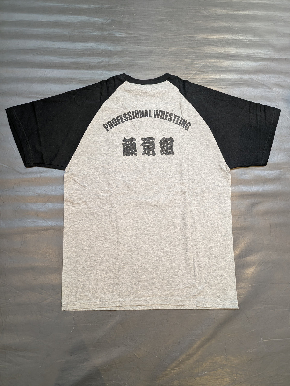 [Yoshiaki Fujiwara  hand signed autograph ] Fujiwara Group Logo Raglan T-Shirt (2)