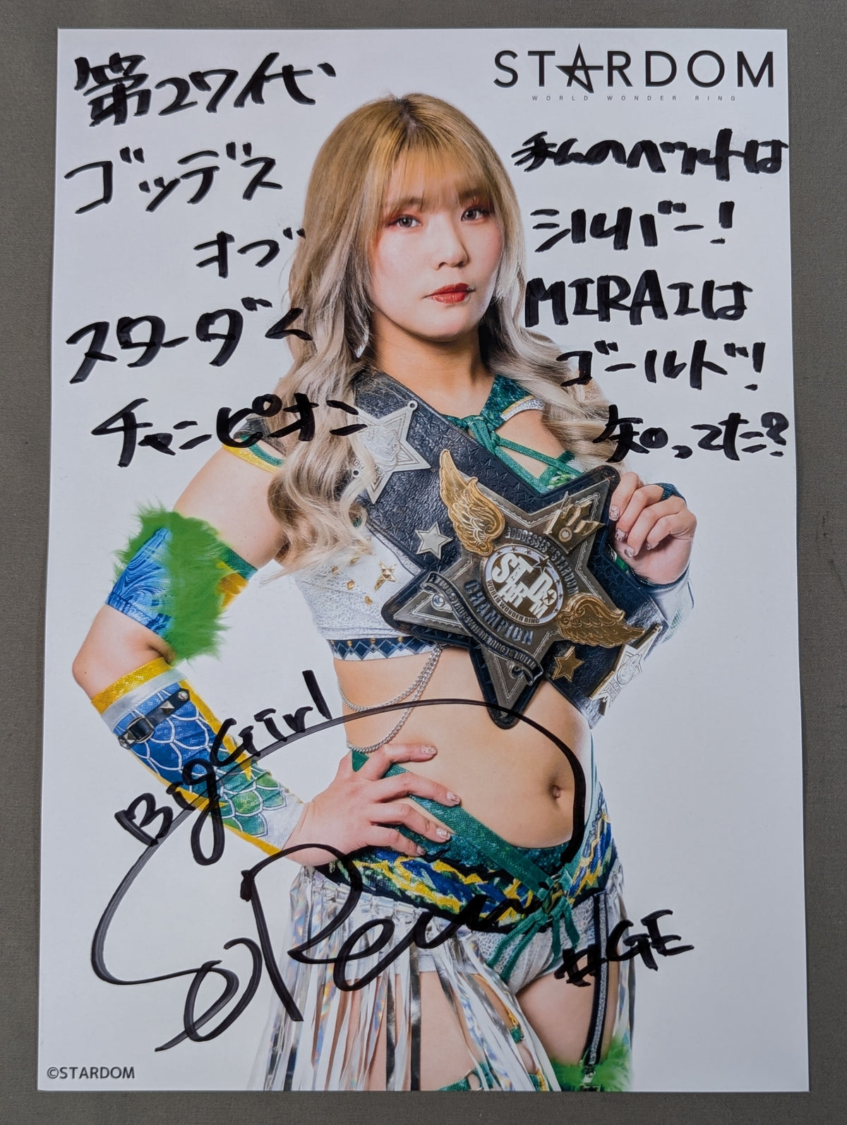 壮麗亜美 直筆サイン入り スターダムポートレート(F-7)