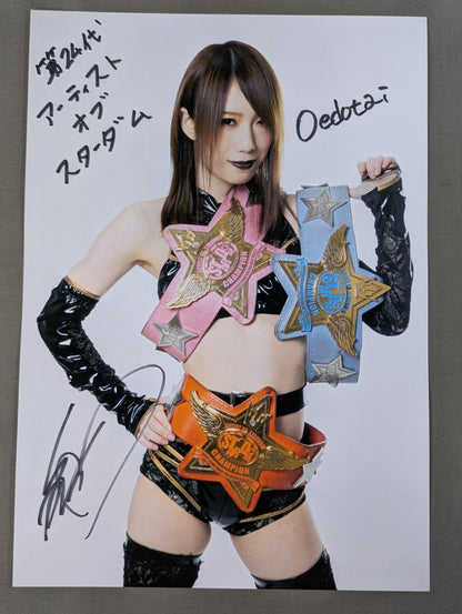 Saki Kashima  hand signed autograph  Stardom Pro-Photo  (N-6)