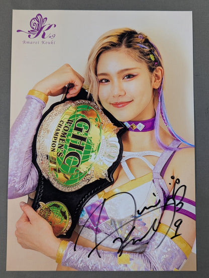 ★ First GHC Women's Champion ★ Amarei Kouki  hand signed autograph  Pro-Photo (4)