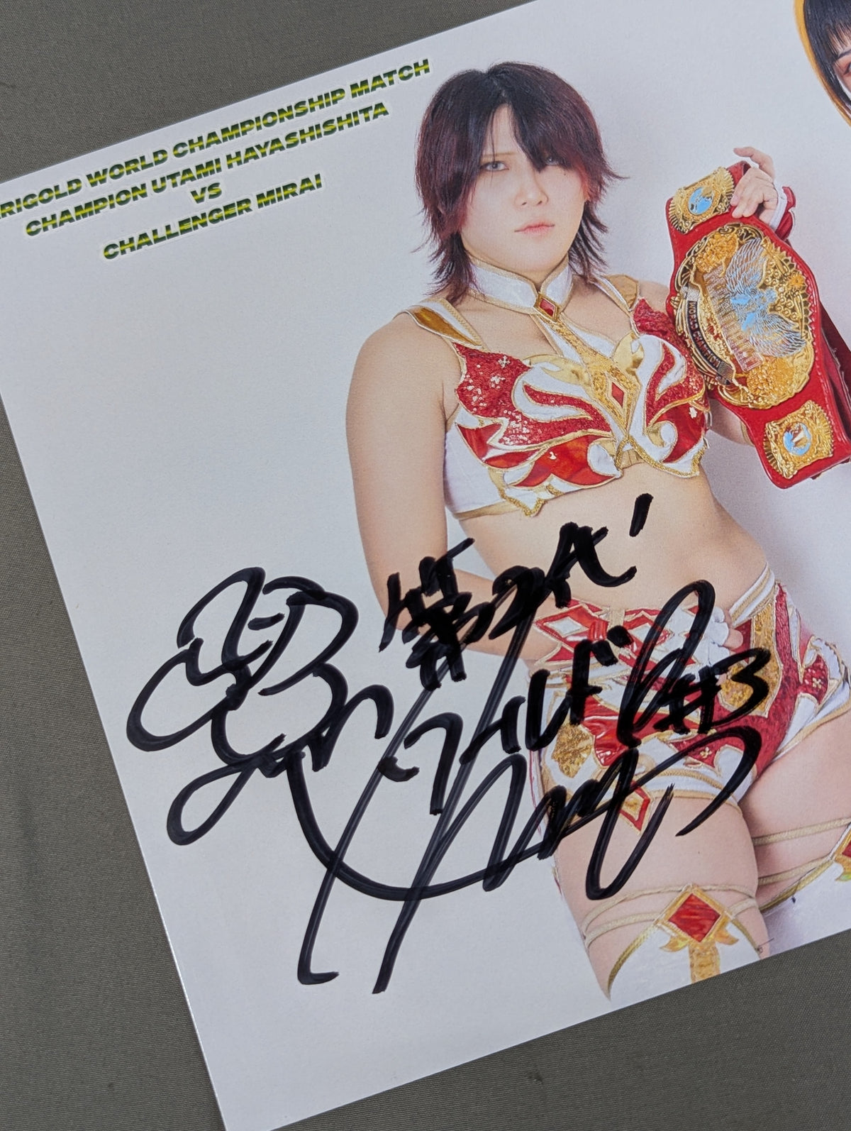 Utami Hayashishita & MIRAI 2 hand signed autographs Marigold Pro-Photo
