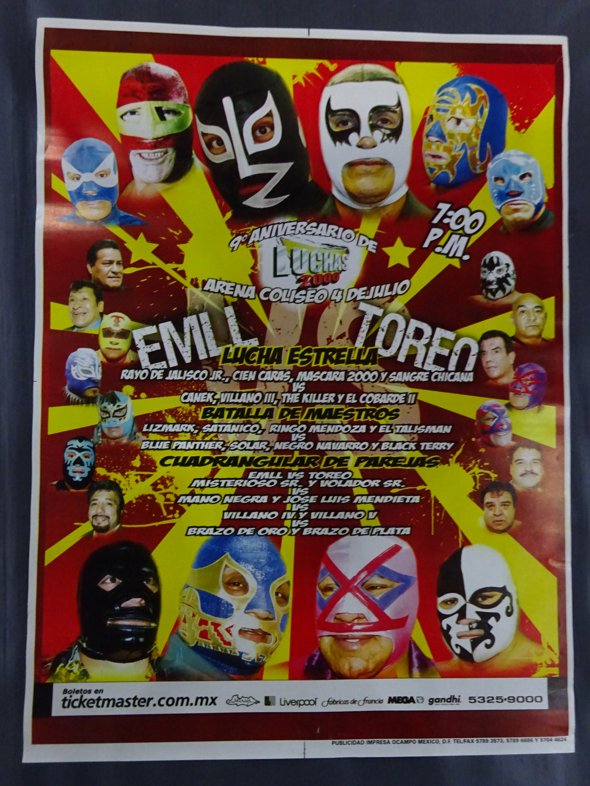 9 ANNIVERSARIO CMLL 2000 ARENA COLISEO 4 Dejulio