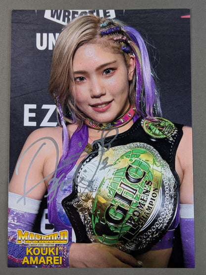★ First GHC Women's Champion ★ Amarei Kouki  hand signed autograph  Pro-Photo  (1)