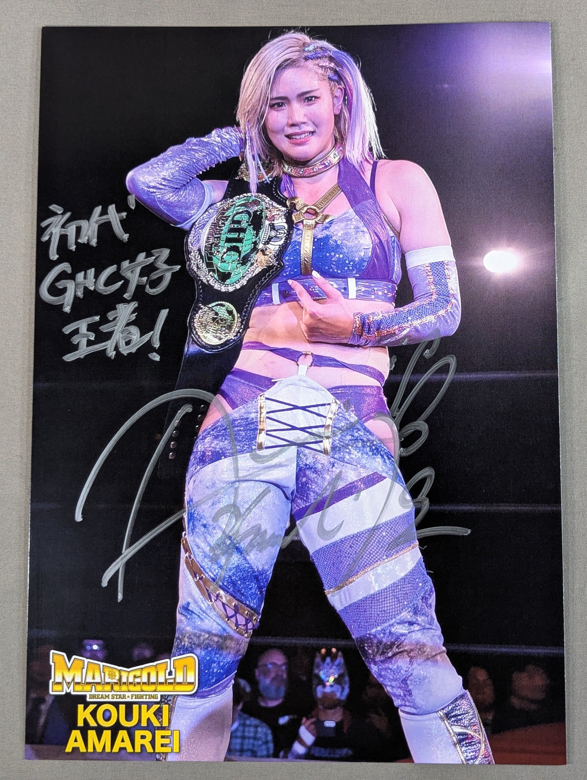 ★ First GHC Women's Champion ★ Amarei Kouki  hand signed autograph  Pro-Photo (2)