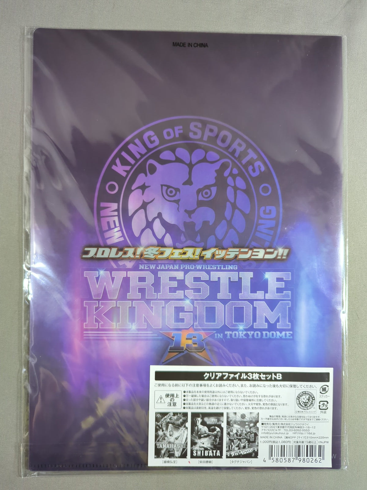 新日本プロレス WRESTLE KINGDOM 13 クリアファイル3枚セットB