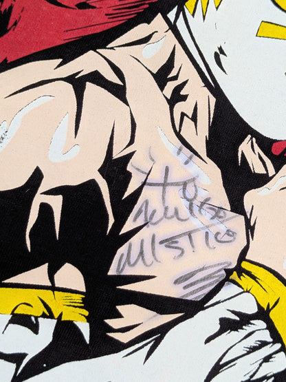 [Mistico  hand signed autograph ] Mistico  & Tiger Mask & Jushin Thunder Liger  "THE MEXICAN SENSATION" Illustration T-Shirt (Black)