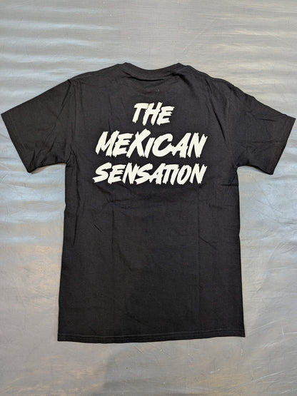 [Mistico  hand signed autograph ] Mistico  & Tiger Mask & Jushin Thunder Liger  "THE MEXICAN SENSATION" Illustration T-Shirt (Black)