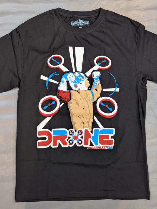 【直筆サイン入り】ドローン ピクチャーTシャツ(ブラック)