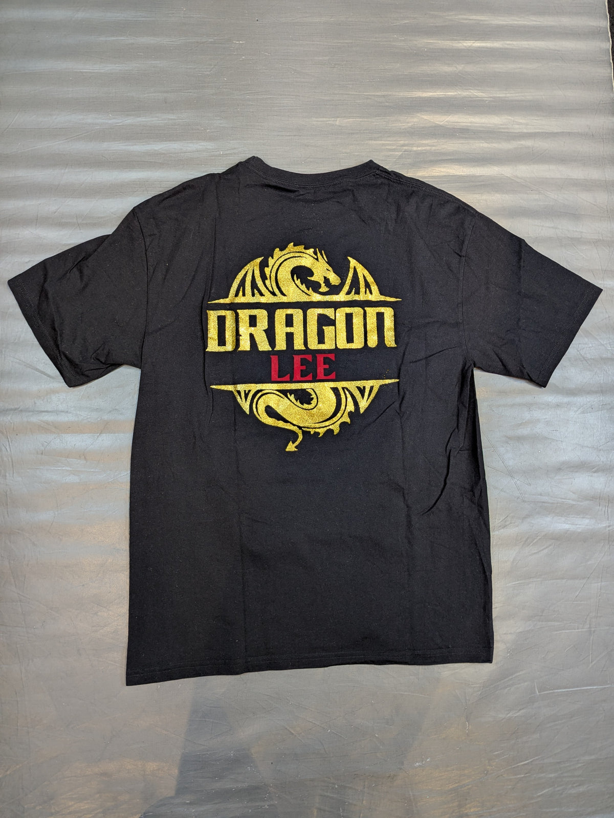 Dragon Lee Mask Pattern T-Shirt (Black)