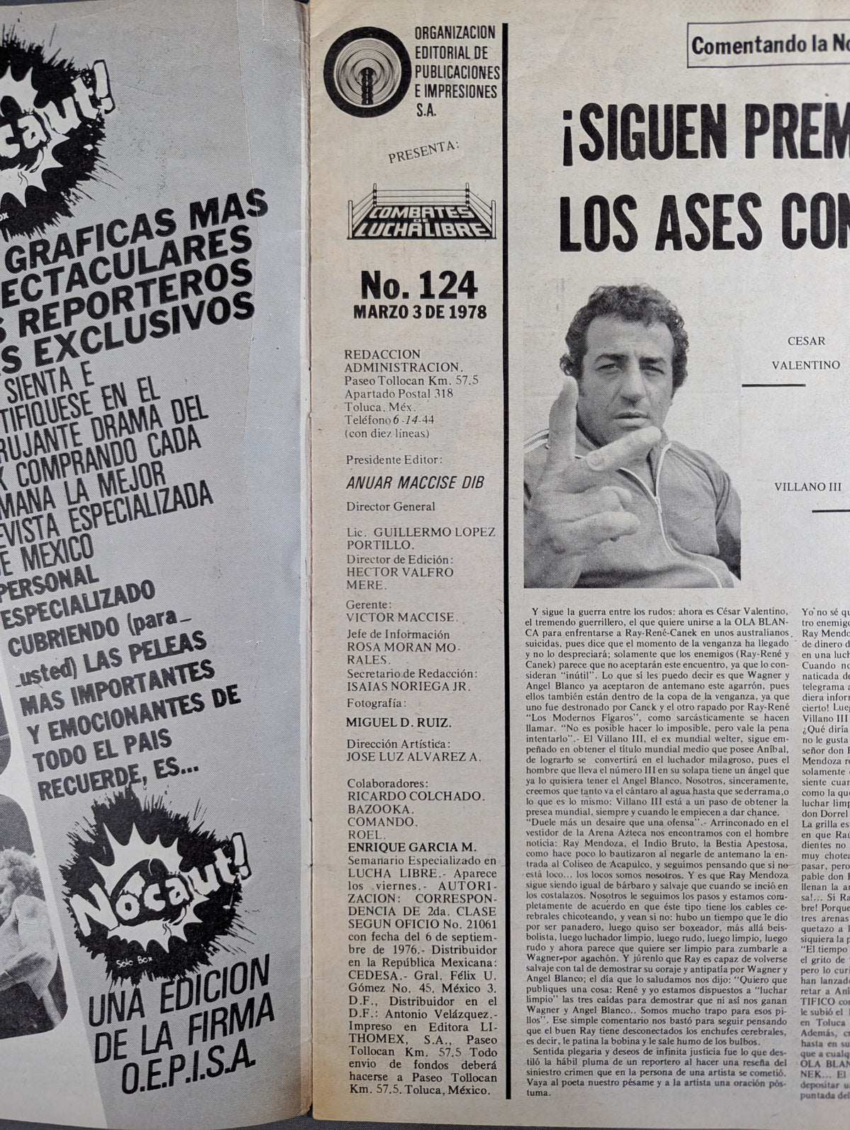 COMBATES DE LUCHA LIBRE No.124 ★MACC EDICIONES ESPECIALES★