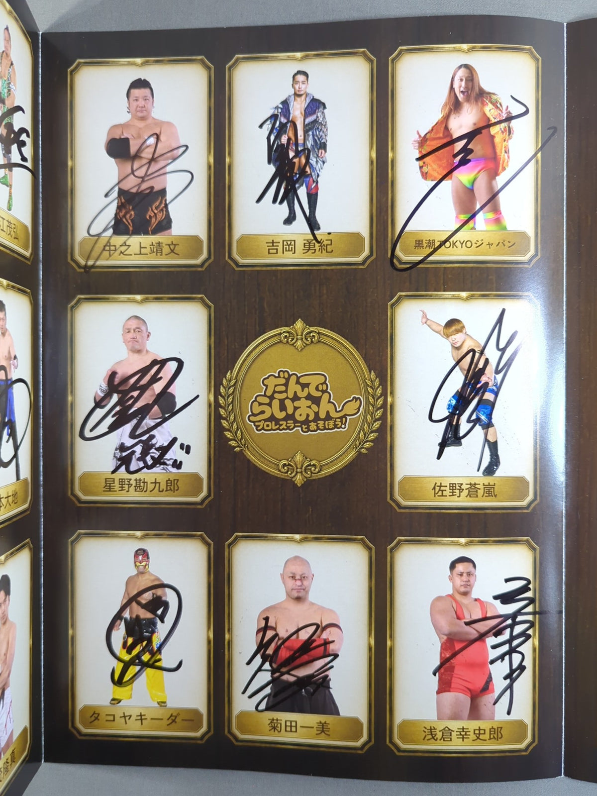 [All fighters hand signed autograph ] Let's Play with Dander Lion pro wrestler !