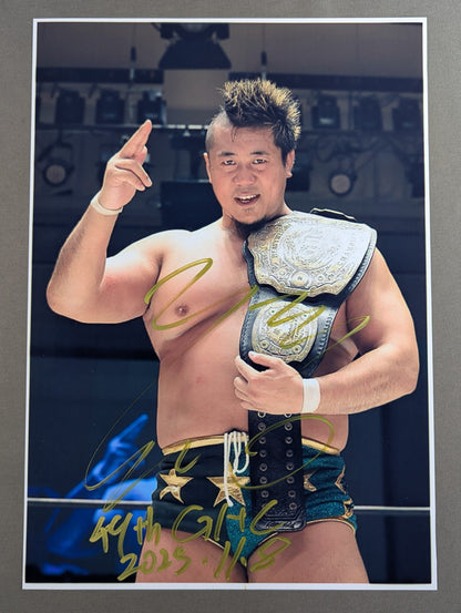★GHC初戴冠★ Yoshiki Inamura(稲村愛輝) 直筆サイン入りポートレート(大判写真)