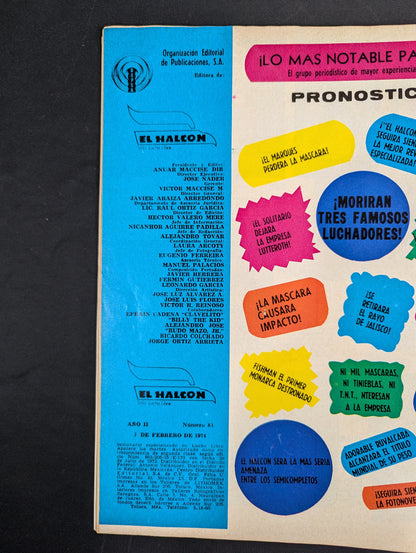 EL HALCON Solo Lucha Libre Numero.81 ★1973 ANUARIO★