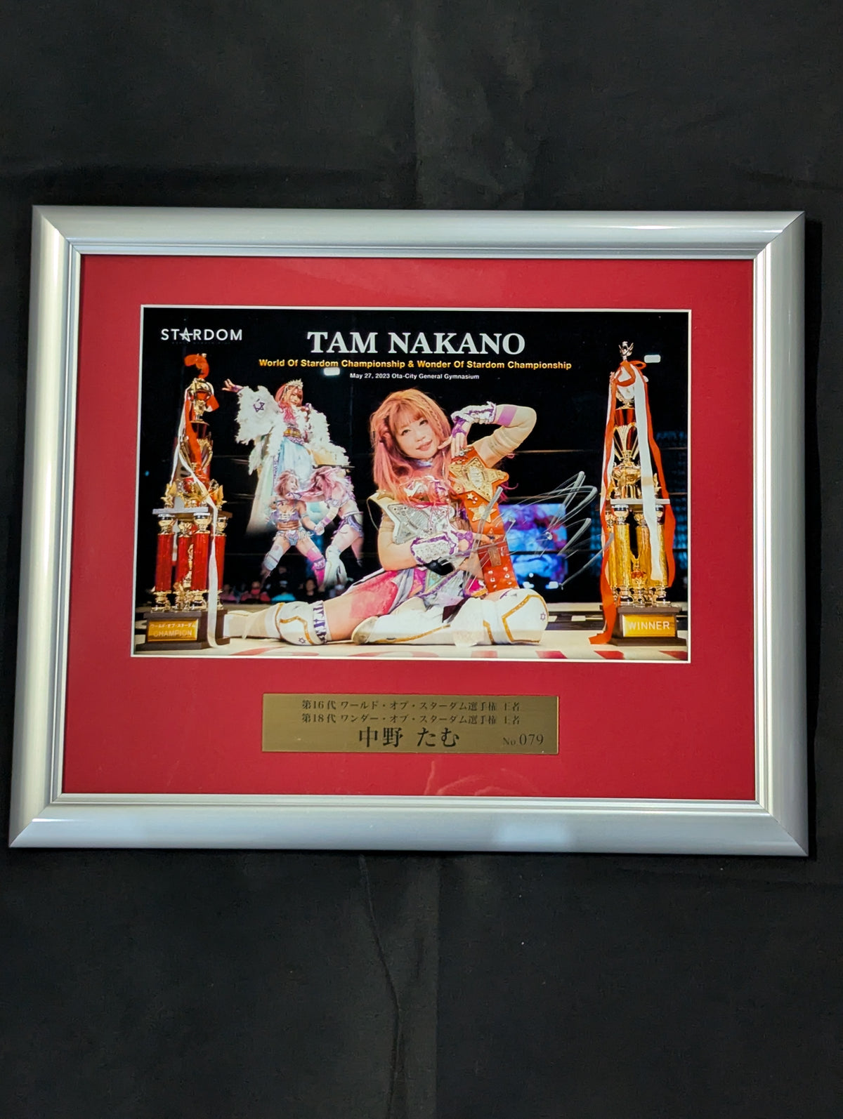 ★Double Crown Winner ★ Tam Nakano World & Wonder of Stardom hand signed autograph Commemorative Photo Frame