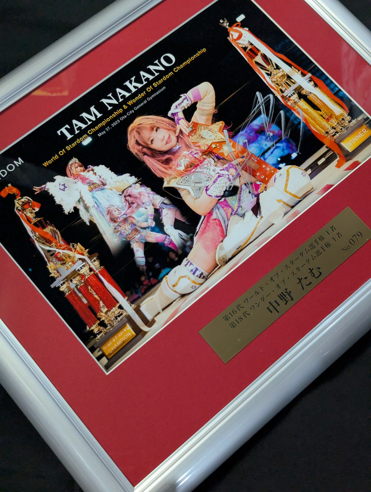 ★Double Crown Winner ★ Tam Nakano World & Wonder of Stardom hand signed autograph Commemorative Photo Frame