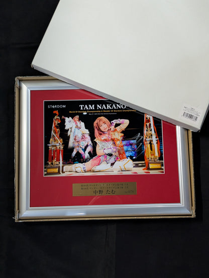 ★Double Crown Winner ★ Tam Nakano World & Wonder of Stardom hand signed autograph Commemorative Photo Frame