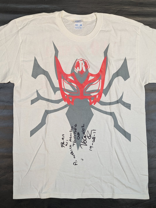 【直筆サイン入り】ボラドール・ジュニア マスクイラストTシャツ(ホワイト)