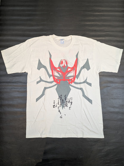 【直筆サイン入り】ボラドール・ジュニア マスクイラストTシャツ(ホワイト)