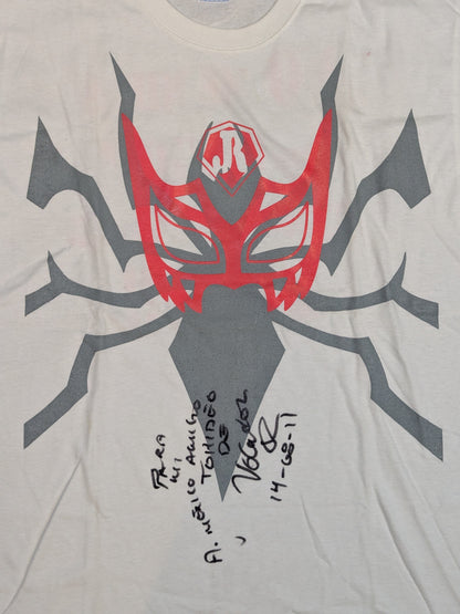 【直筆サイン入り】ボラドール・ジュニア マスクイラストTシャツ(ホワイト)