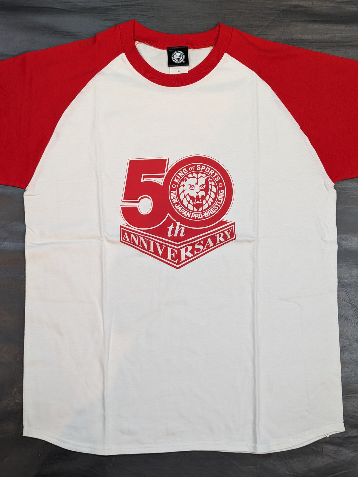 New Japan Pro Wrestling 50th Anniversary Raglan T-Shirt (Red)