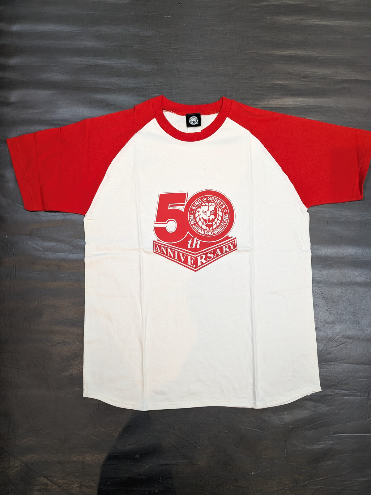 New Japan Pro Wrestling 50th Anniversary Raglan T-Shirt (Red)