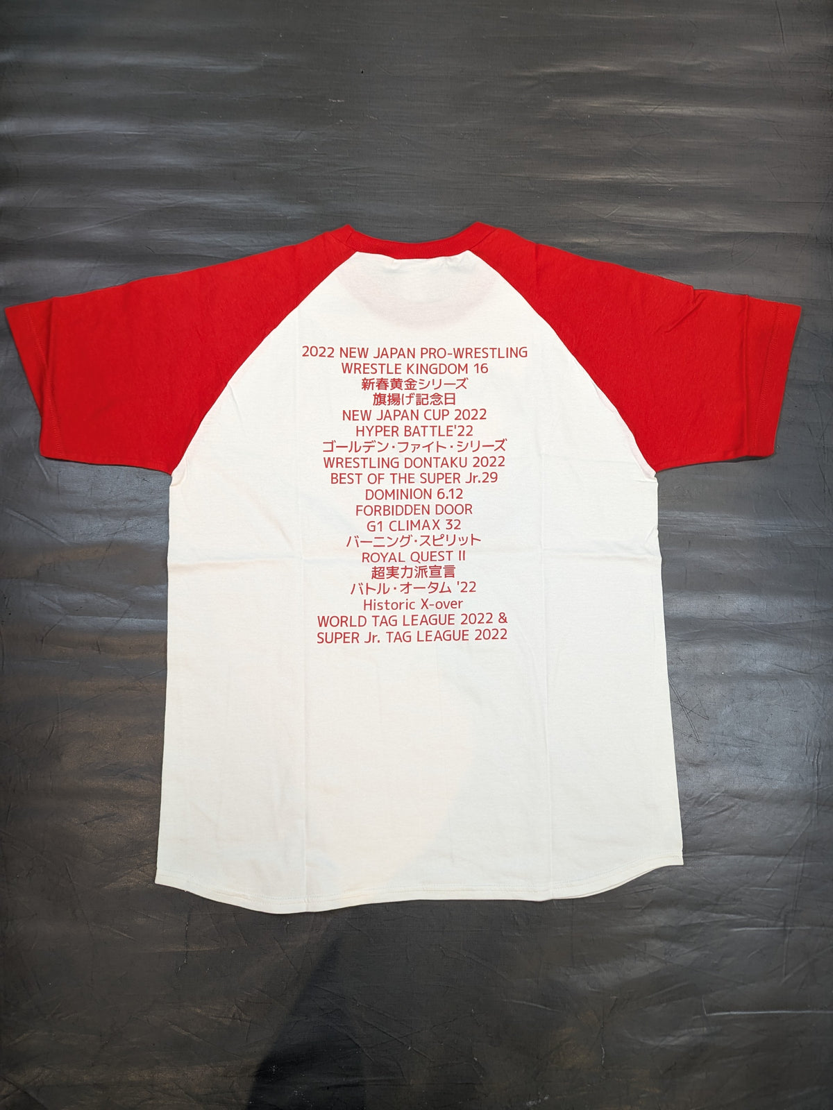 New Japan Pro Wrestling 50th Anniversary Raglan T-Shirt (Red)
