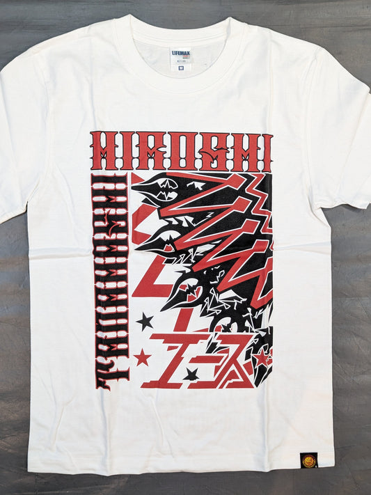 棚橋弘至×ガッツ・ダイナマイト・キャバレーズ コラボTシャツ⑦(ホワイト)